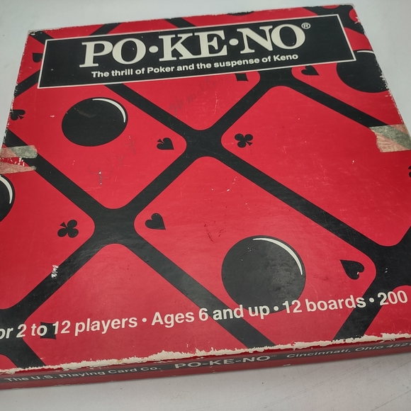 Vintage Set Po-Ke-No POKENO Poker-Keno Board Card Game 12 Board Set Chips - Picture 14 of 14